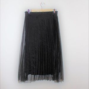 Keslem || Mesh-layer Black Skirt